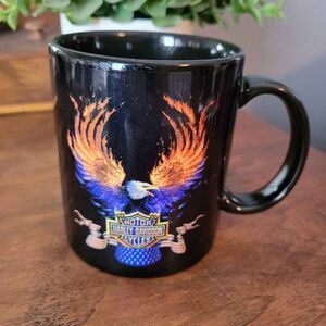 Vintage 2000 Harley-Davidson Mug with Flamed Eagle READ DESCRIPTION